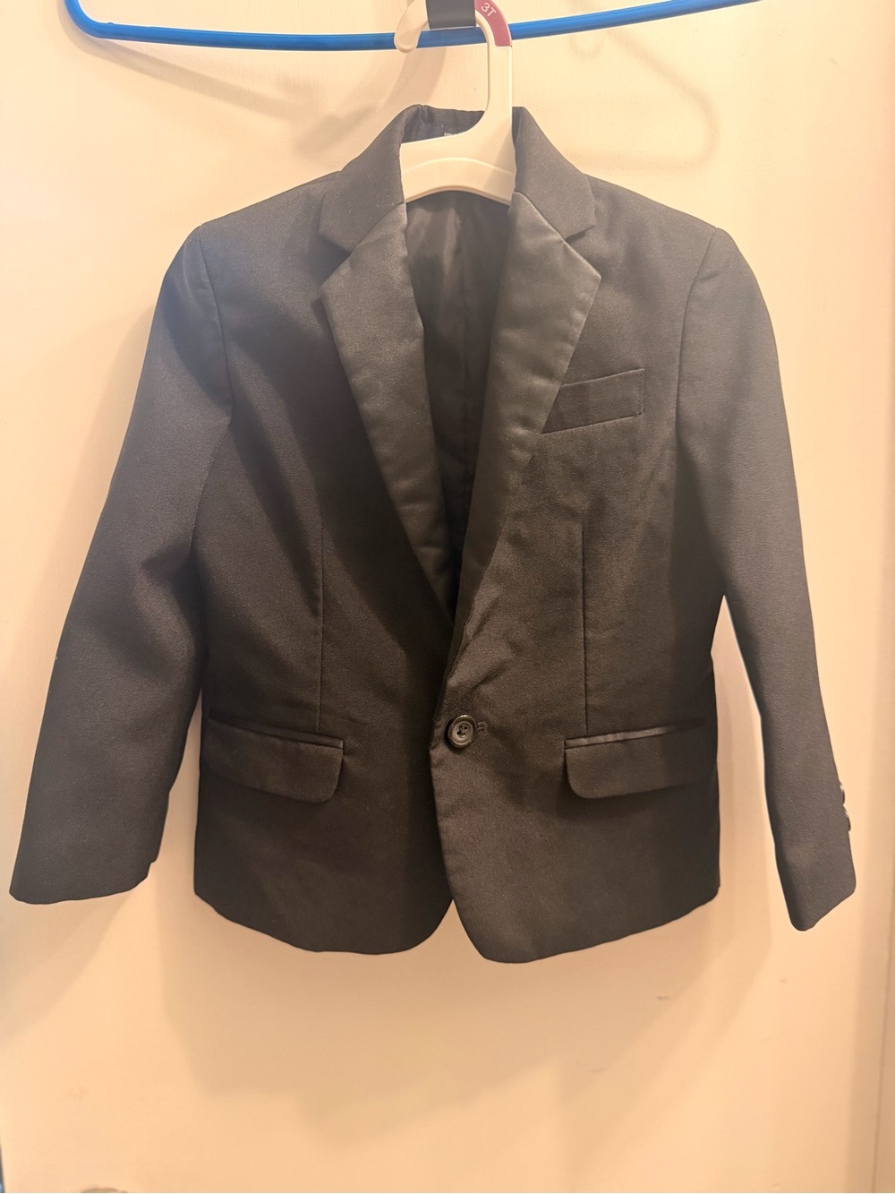 Nautica Boys Black Single-Button Tuxedo Blazer